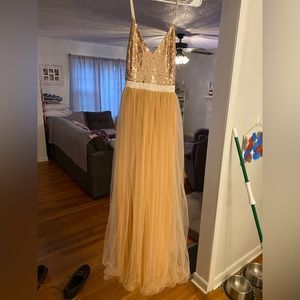 Souther Fried Chics Rose Gold Sequin/Tulle Dress